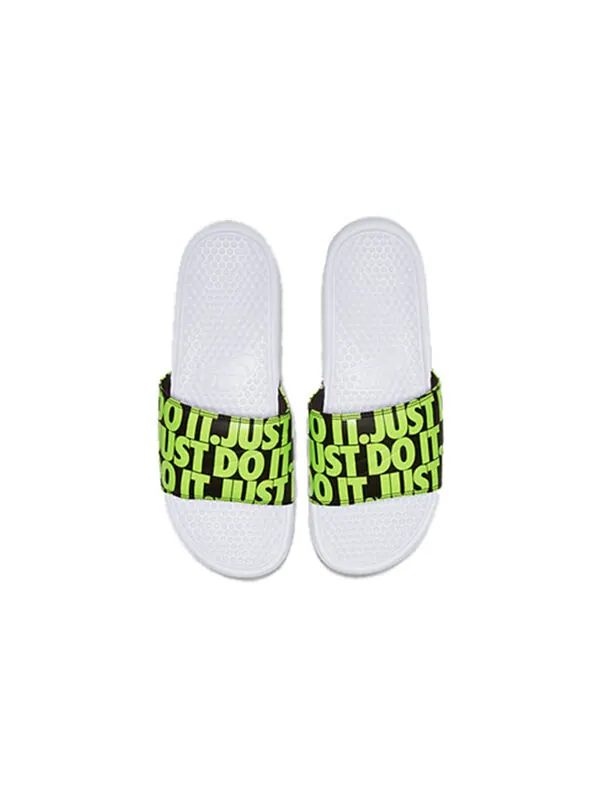 Тапочки benassi jdi print 'volt' Nike — изображение 3 из 4, белый/черный/зеленый