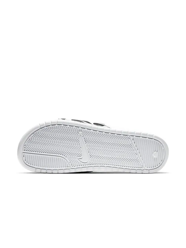 Тапочки benassi jdi print slide 'white black swoosh' Nike — изображение 4 из 4, белый
