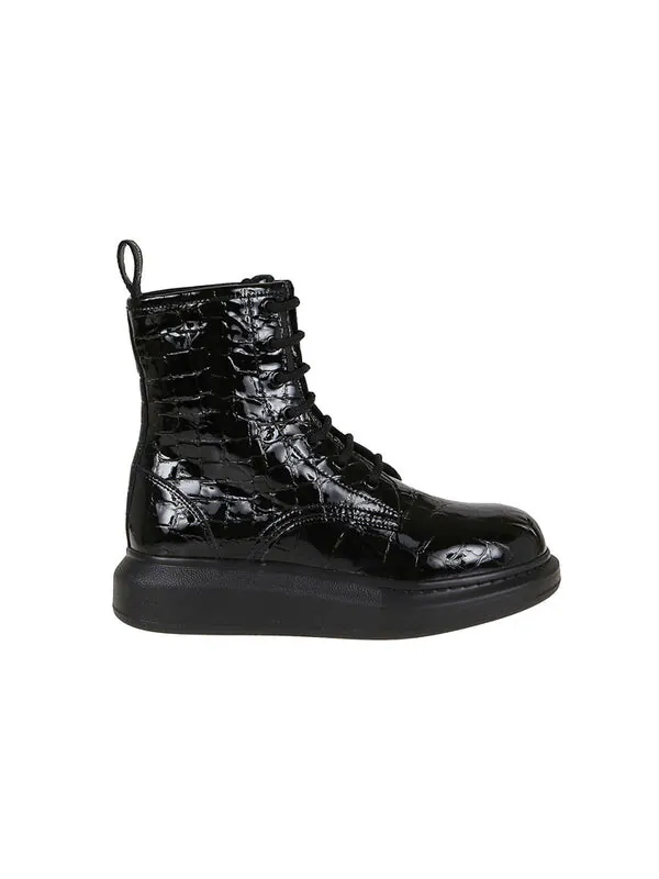 Кроссовки crocodile effect high hybrid boots 'black' Alexander Mcqueen — изображение 2 из 4, черный