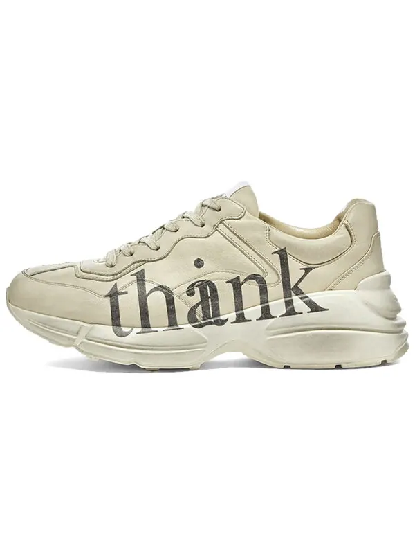 Кроссовки rhyton 'think & thank' Gucci — изображение 2 из 4, бежевый/белый