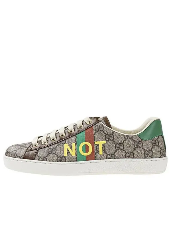 Кроссовки ace 'fake/not print' Gucci — изображение 1 из 4, бежевый/коричневый