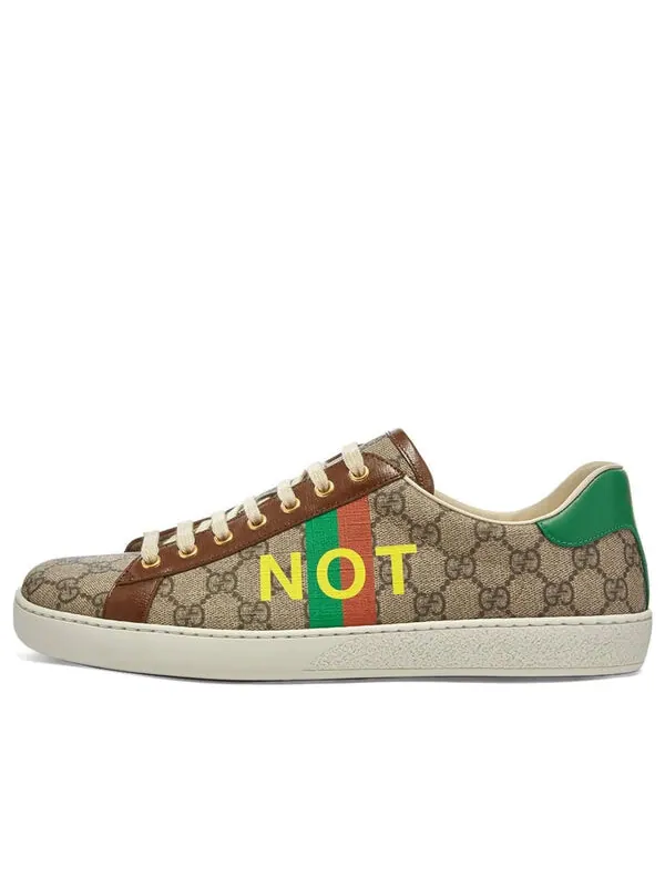 Кроссовки ace 'fake/not print' Gucci — изображение 1 из 4, бежевый/коричневый