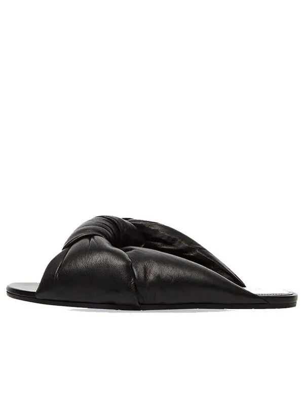 Тапочки drapy flat sandals 'black' Balenciaga — изображение 1 из 4, черный