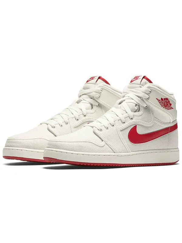 Кроссовки 1 ajko high og 'timeless canvas' Air Jordan — изображение 2 из 4, красный-белый