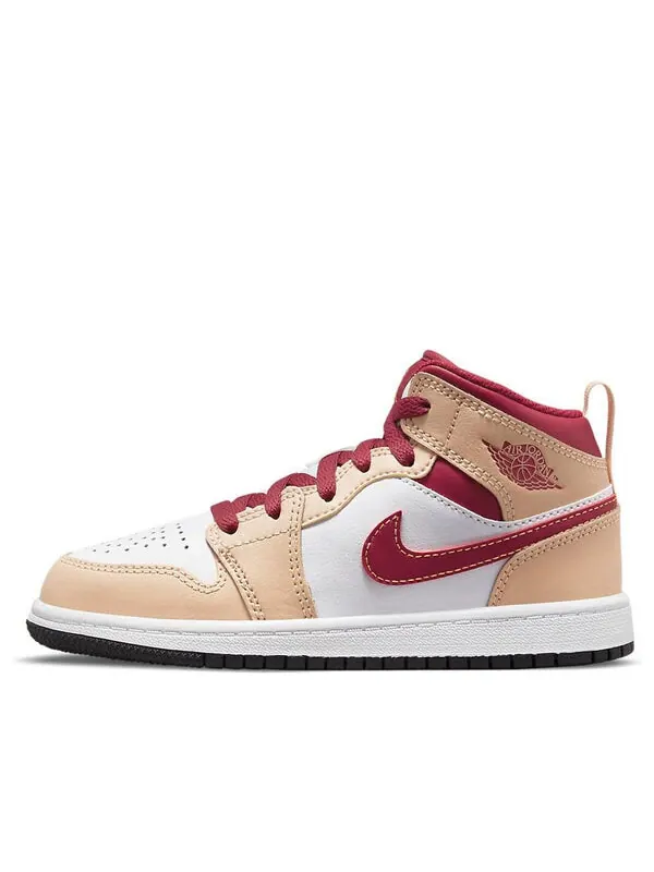 Кроссовки 1 mid 'light curry cardinal red' Air Jordan — изображение 1 из 4