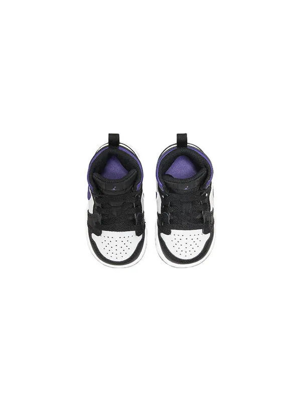 Кроссовки (TD) Air Jordan 1 Mid 'Dark Iris' — изображение 4 из 4, черный/белый/фиолетовый