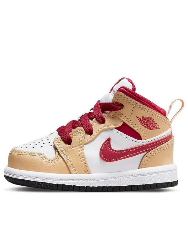 Кроссовки 1 mid 'light curry cardinal red' Air Jordan — изображение 1 из 4