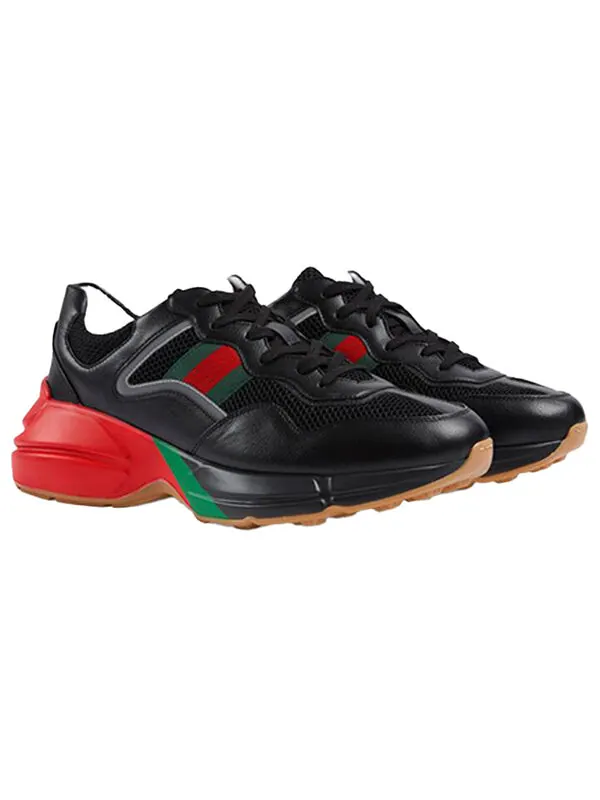 Кроссовки rhyton 'black red green reflective' Gucci — изображение 2 из 4, черный/красный/зеленый