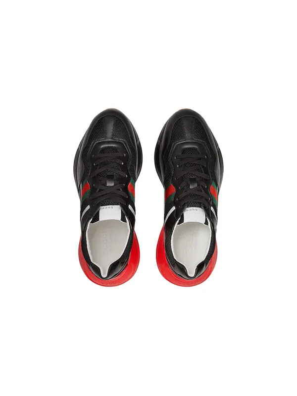 Кроссовки rhyton 'black red green reflective' Gucci — изображение 3 из 4, черный/красный/зеленый