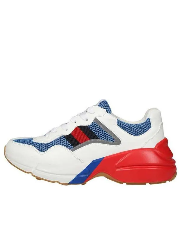 Кроссовки rhyton 'white blue red reflective' Gucci — изображение 1 из 1, белый/красный/синий
