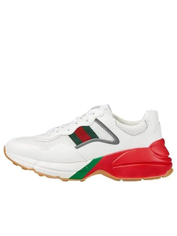Кроссовки rhyton 'white red green reflective' Gucci — изображение 1 из 4, белый/красный/зеленый