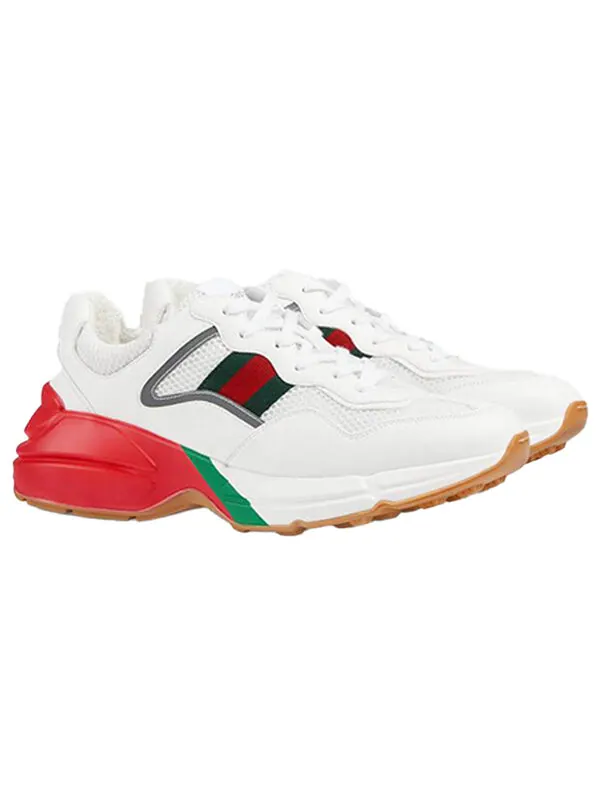 Кроссовки rhyton 'white red green reflective' Gucci — изображение 2 из 4, белый/красный/зеленый