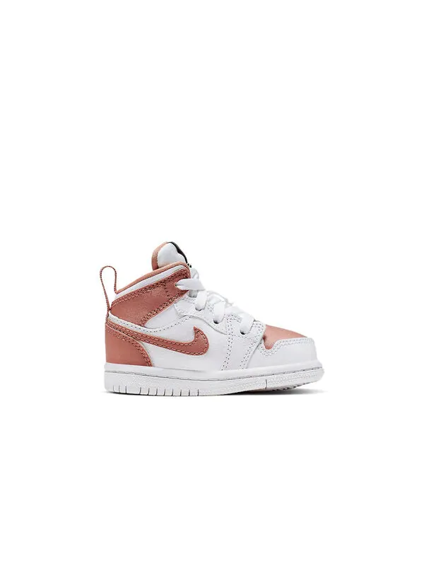 Кроссовки 1 средние Air Jordan — изображение 2 из 3, белый/розовый золотистый