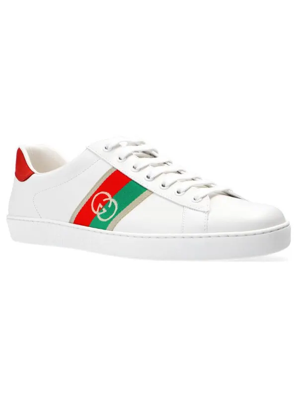 Кроссовки ace 'interlocking g - white' Gucci — изображение 4 из 4, белый/красный/зеленый