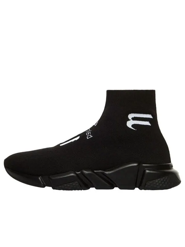 Кроссовки speed lt soccer sponsor logo sneakers 'black knit' Balenciaga — изображение 1 из 4, черный/белый