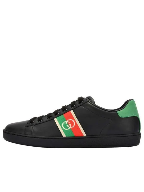 Кроссовки ace elastic web 'interlocking g - black' Gucci — изображение 1 из 4, черный