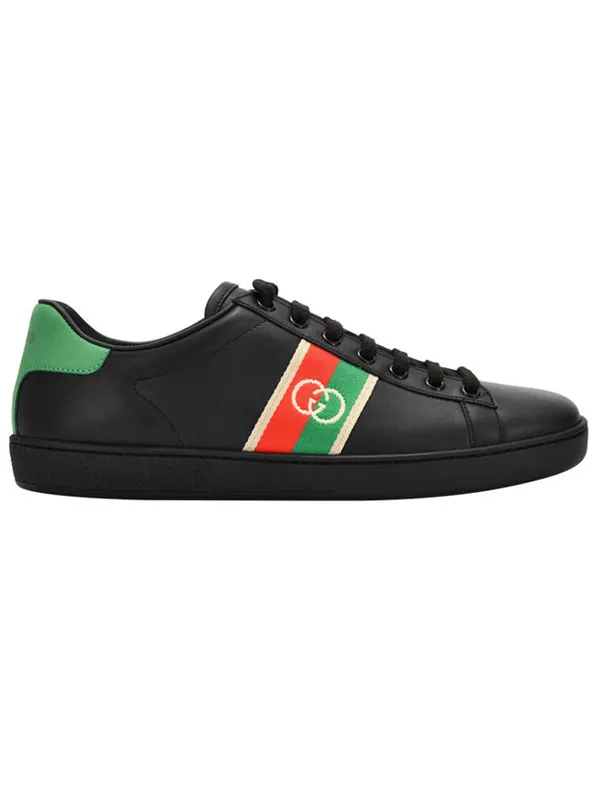 Кроссовки ace elastic web 'interlocking g - black' Gucci — изображение 2 из 4, черный