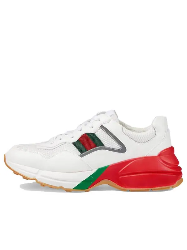 Кроссовки rhyton 'white red green reflective' Gucci — изображение 1 из 2, белый красный зеленый