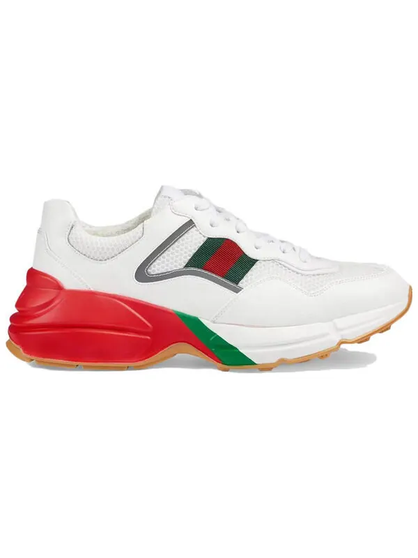 Кроссовки rhyton 'white red green reflective' Gucci — изображение 2 из 2, белый красный зеленый