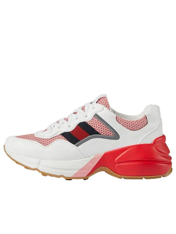 Кроссовки rhyton 'white pink reflective' Gucci — изображение 1 из 4, белый розовый