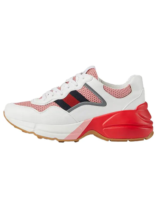 Кроссовки rhyton 'white pink reflective' Gucci — изображение 2 из 4, белый розовый