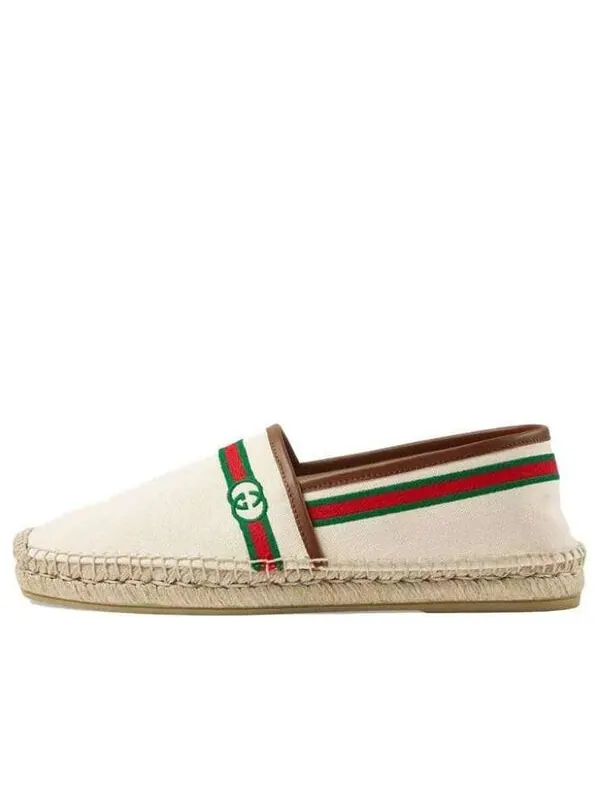 Кроссовки embroidered espadrilles 'interlocking g - white' Gucci — изображение 1 из 4, белый