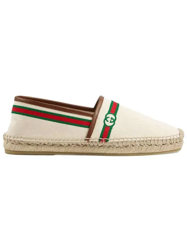 Кроссовки embroidered espadrilles 'interlocking g - white' Gucci — изображение 3 из 4, белый