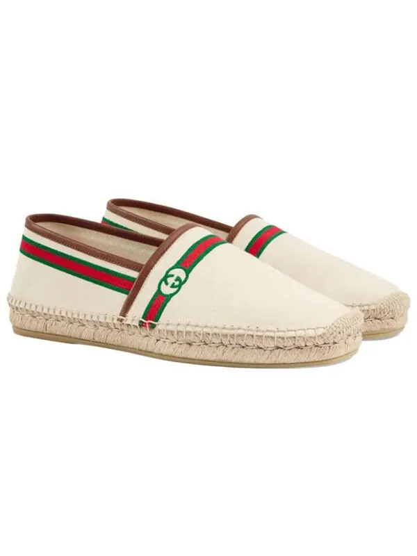 Кроссовки embroidered espadrilles 'interlocking g - white' Gucci — изображение 4 из 4, белый