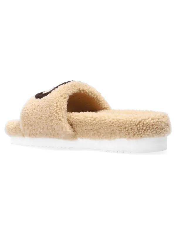 Тапочки slide 'interlocking g merino wool - light brown' Gucci — изображение 3 из 4, коричневый