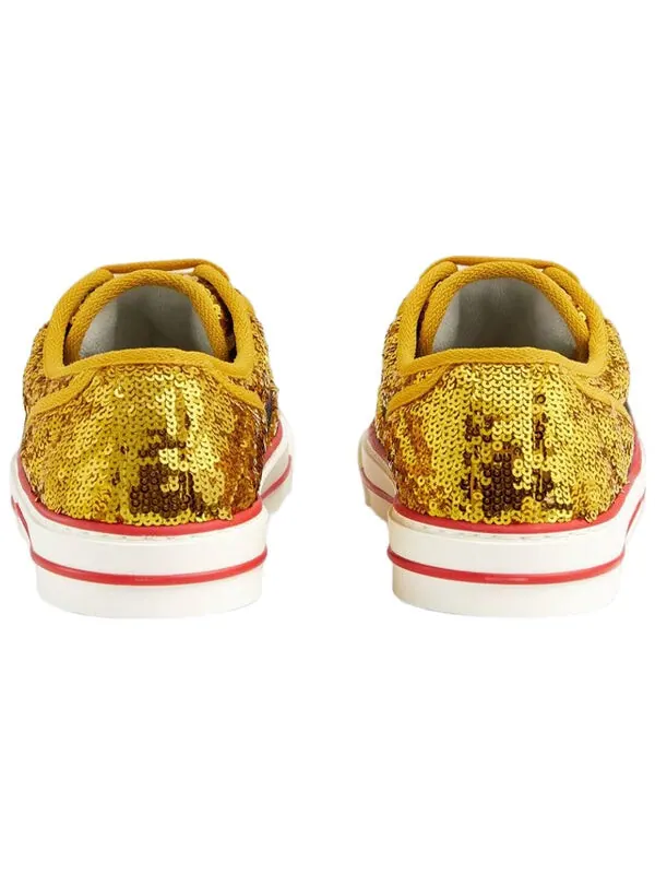 Кроссовки (WMNS) GUCCI Tennis 1977 'Gold Sequin Satin' — изображение 4 из 4, золотистый/синий/красный