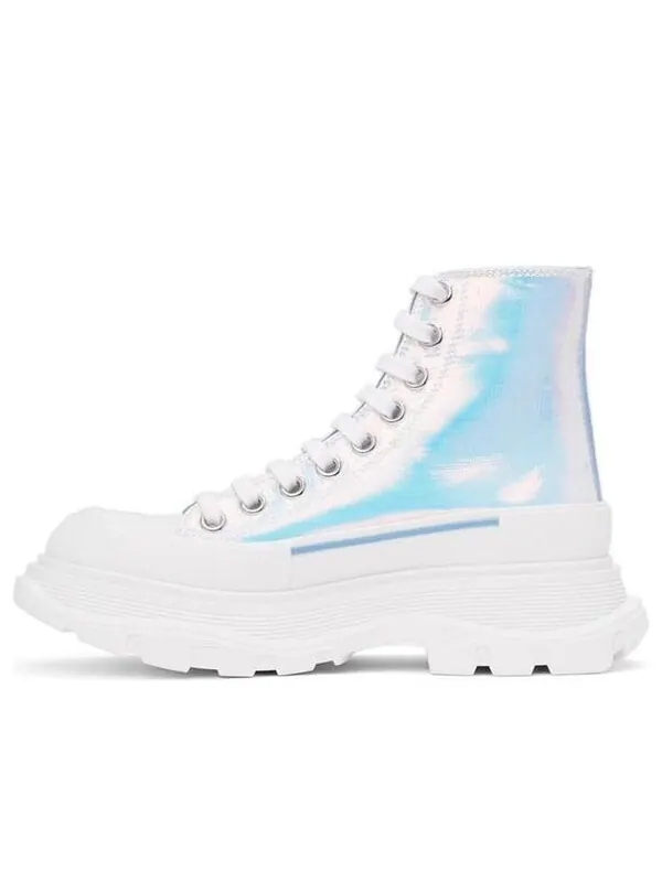 Кроссовки silver holographic tread slick platform high sneakers 'white multi' Alexander Mcqueen — изображение 1 из 4