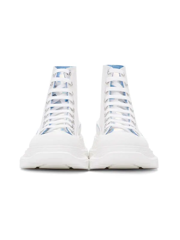 Кроссовки silver holographic tread slick platform high sneakers 'white multi' Alexander Mcqueen — изображение 3 из 4