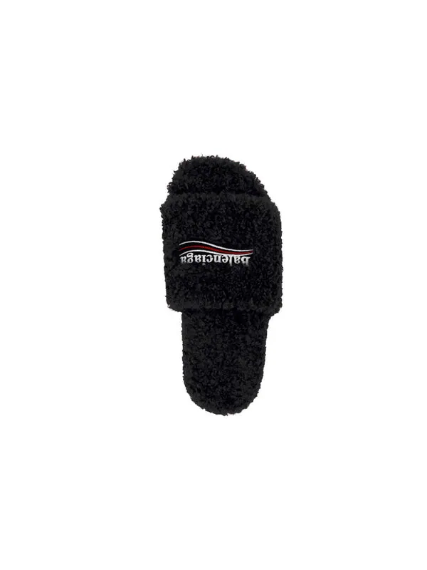 Сандалии furry slides 'black red' Balenciaga — изображение 4 из 4, черный