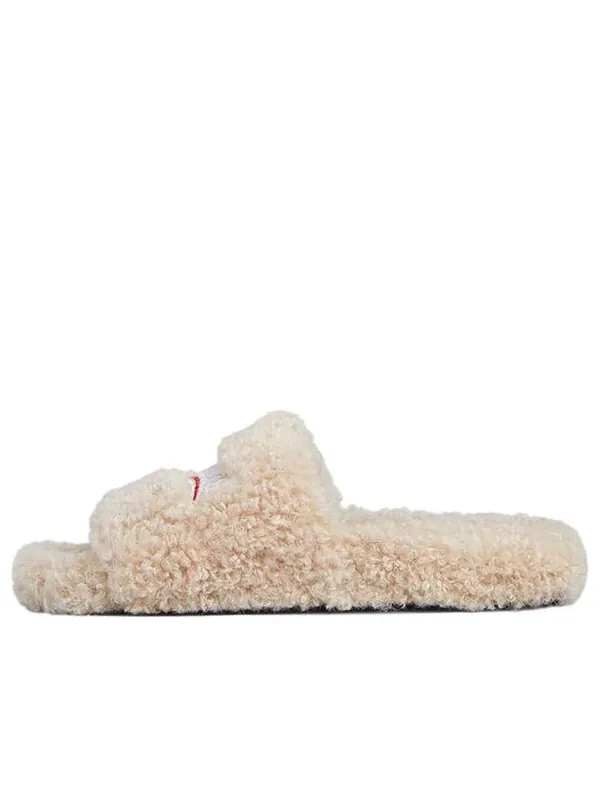 Тапочки furry slides 'beige' Balenciaga