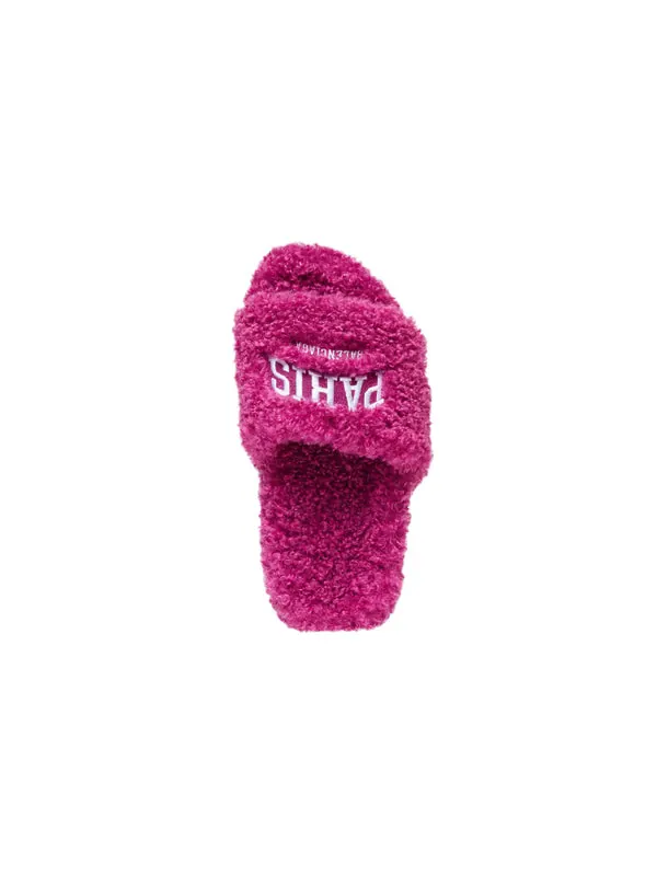 Тапочки cities paris furry slides 'pink' Balenciaga — изображение 4 из 4, розовый