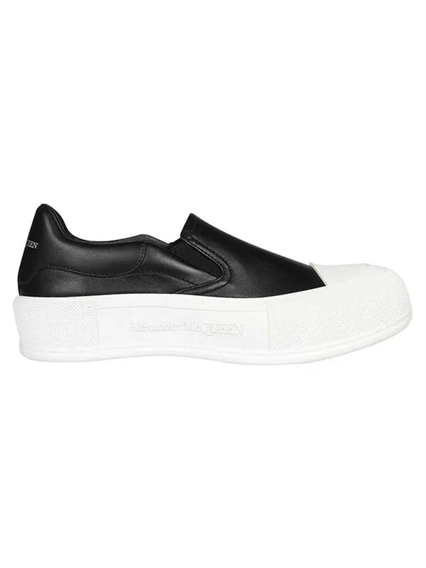 Кроссовки deck skate plimsoll 'black white' Alexander Mcqueen — изображение 2 из 4, черный/белый