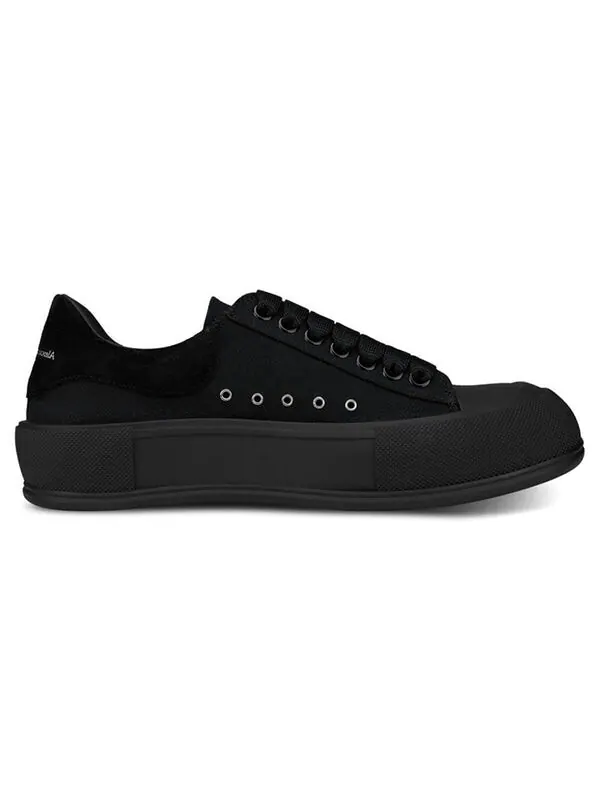 Кроссовки deck skate plimsoll lace up 'triple black' Alexander Mcqueen — изображение 2 из 4, черный/черный/черный