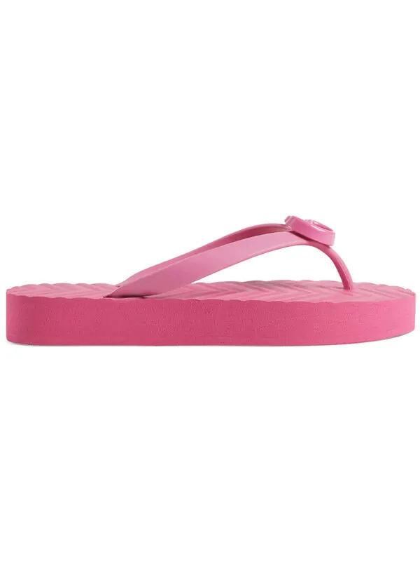 Сандалии chevron thong sandal 'pink' Gucci — изображение 2 из 4, розовый
