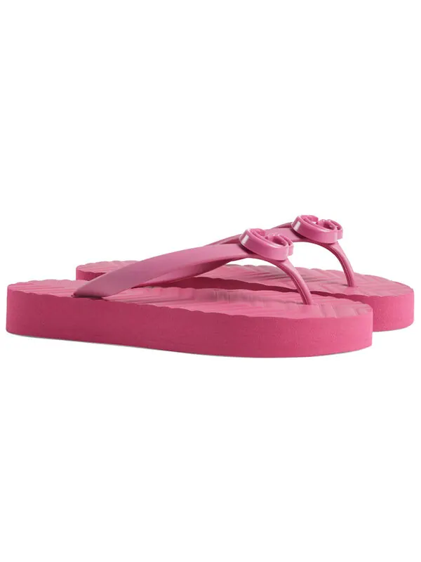 Сандалии chevron thong sandal 'pink' Gucci — изображение 3 из 4, розовый