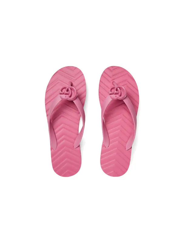 Сандалии chevron thong sandal 'pink' Gucci — изображение 4 из 4, розовый