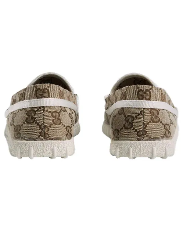 Кроссовки driver with horsebit web 'beige' Gucci — изображение 4 из 4, бежевый