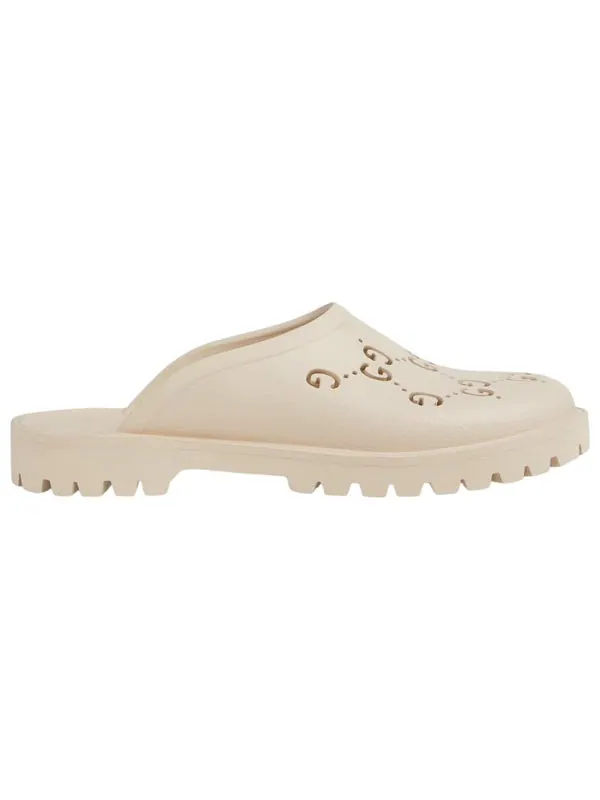 Тапочки slip on sandal 'cut out monogram - mystic white' Gucci — изображение 2 из 4, белый