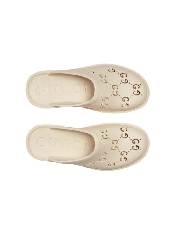 Тапочки slip on sandal 'cut out monogram - mystic white' Gucci — изображение 3 из 4, белый
