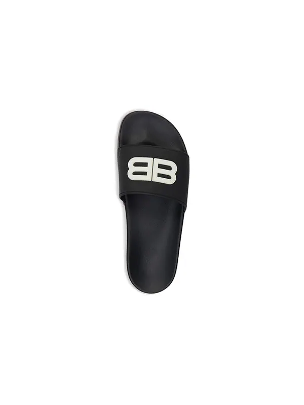 Тапочки pool slides 'black glow' Balenciaga — изображение 2 из 4, черный