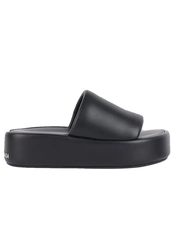 Тапочки rise sandals 'black' Balenciaga — изображение 2 из 4, черный/белый