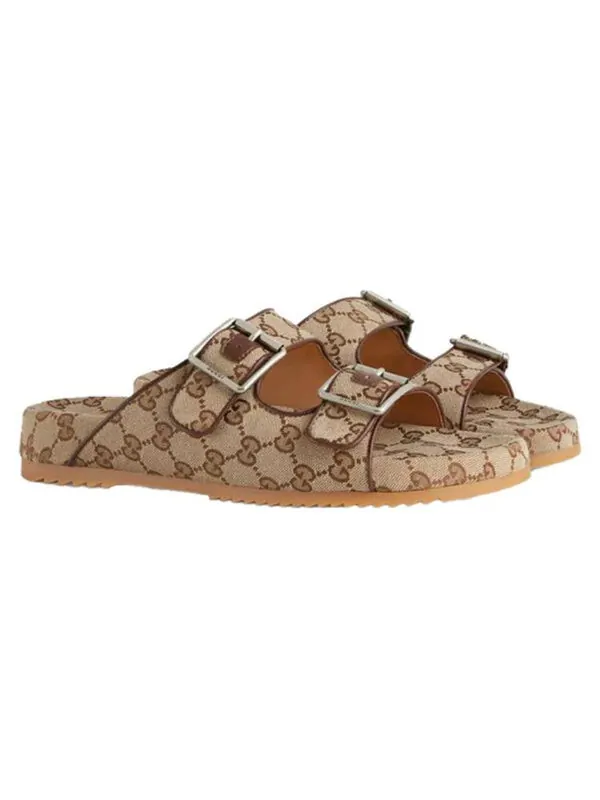 Сандалии double g alphabet straps fashion sandals Gucci — изображение 2 из 4, бежевый