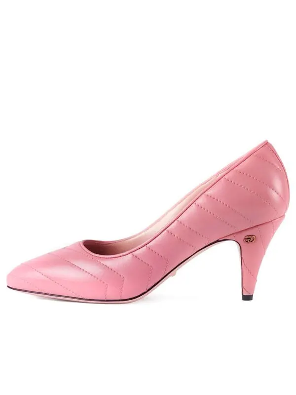Кроссовки nappa matelasse marmont mid heel pumps 'wild rose' Gucci — изображение 1 из 4, розовый