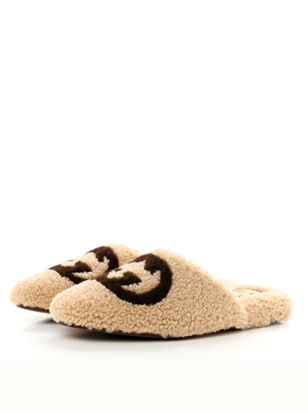 Тапочки slippers interlocking g 'butterscotch' Gucci — изображение 2 из 4, бежевый/коричневый