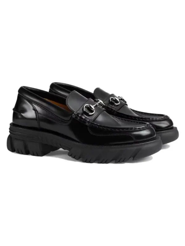 Кроссовки horsebit loafer 'black' Gucci — изображение 3 из 4, черный