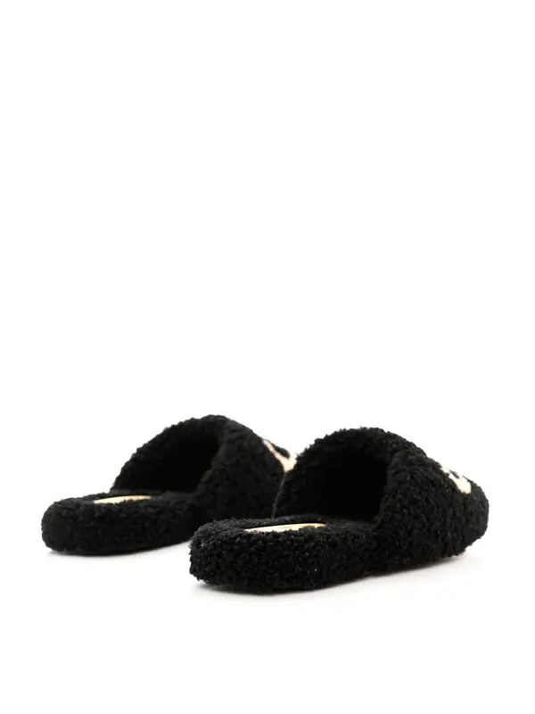 Тапочки slippers interlocking g 'black' Gucci — изображение 4 из 4, черный/белый